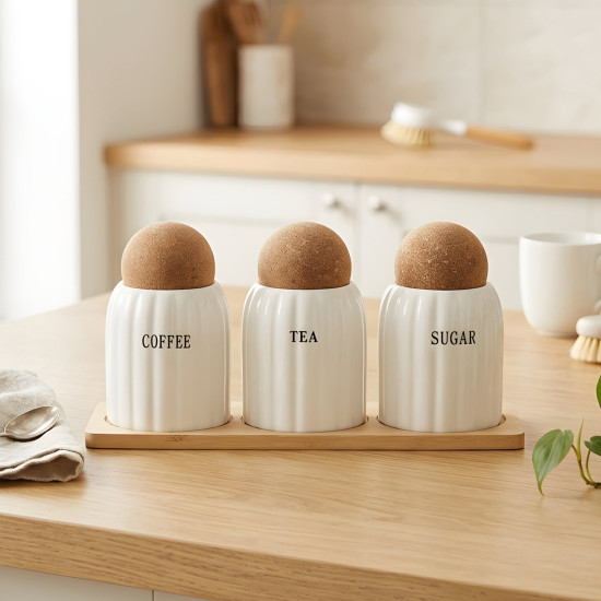 Porcelain Spice Jar Set - 3 Pcs